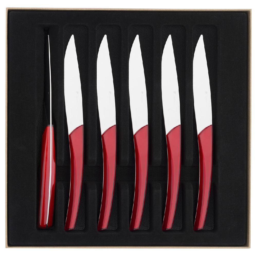 degrenne paris QUARTZ MIROIR ROUGE Coffret 6 couteaux à steak