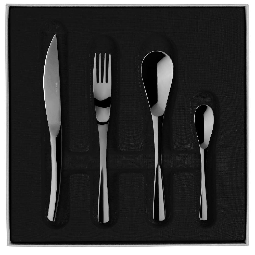 Degrenne Paris XY BLACK MIROIR Colis écrin 50 Couverts