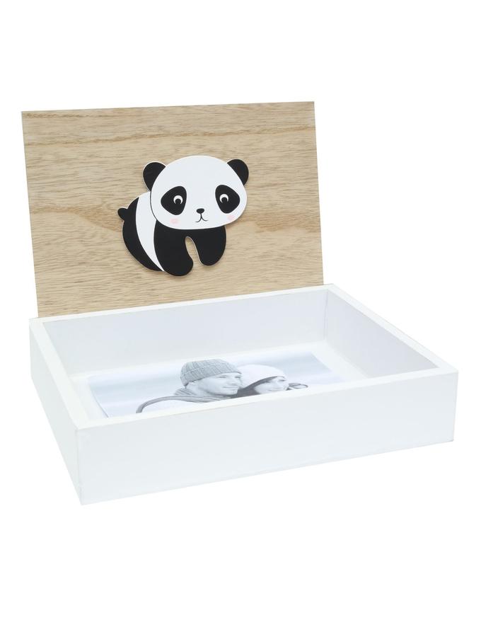 Deknudt Frames Boite Photo Décorative En Blanc Et Naturel Et Avec Dessin Panda S67UC4 E5