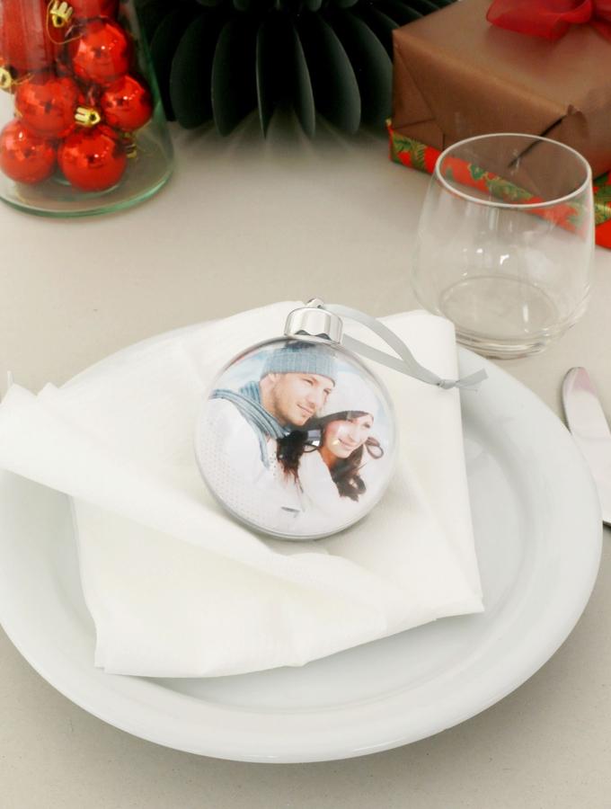 Deknudt Frames Boule De Noël En Couleur Argenté Pailleté Pour Mettre Une Photo S66FJ6