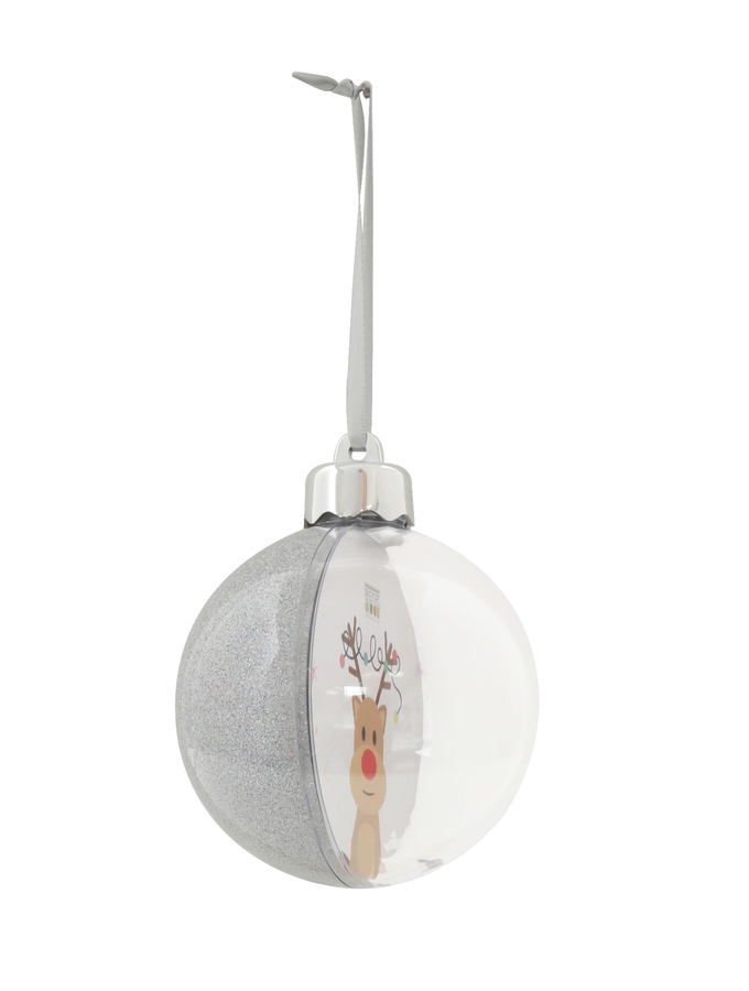 deknudt frames Boule de Noël en couleur argenté pailleté pour mettre une photo S66FJ6