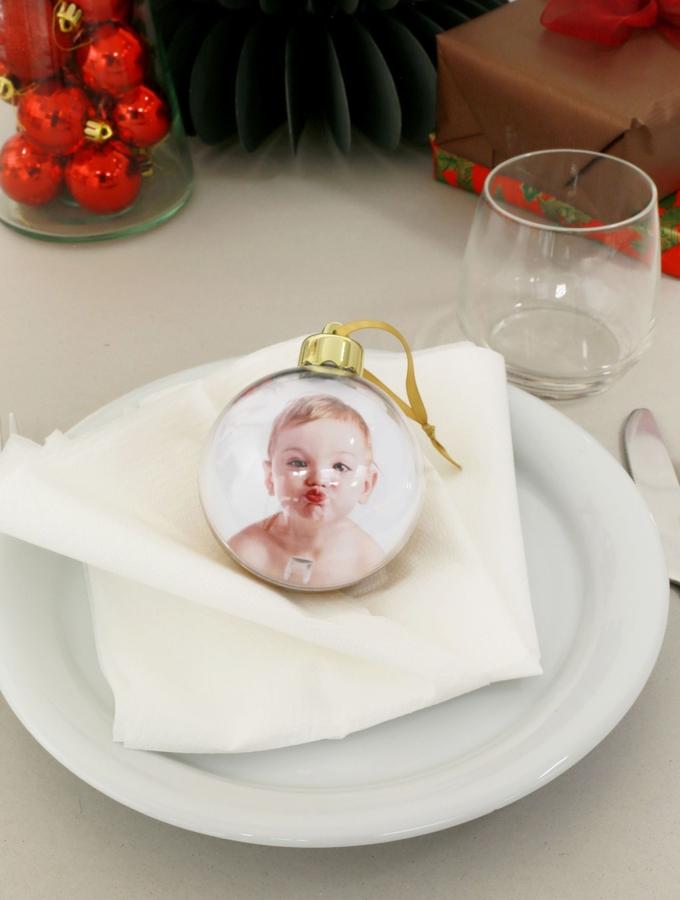 Deknudt Frames Boule De Noël En Couleur Doré Pailleté Pour Mettre Une Photo S66FJ5