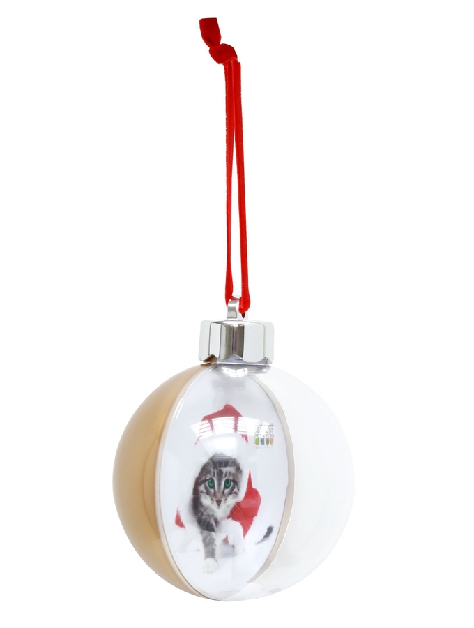 deknudt frames Boule de Noël en couleur doré pour mettre une photo S66FJ3