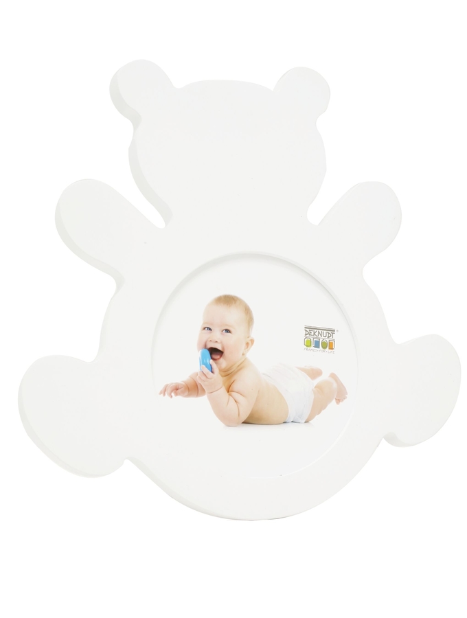 deknudt frames Cadre bébé blanc en forme d'ours S68MF1 E1A