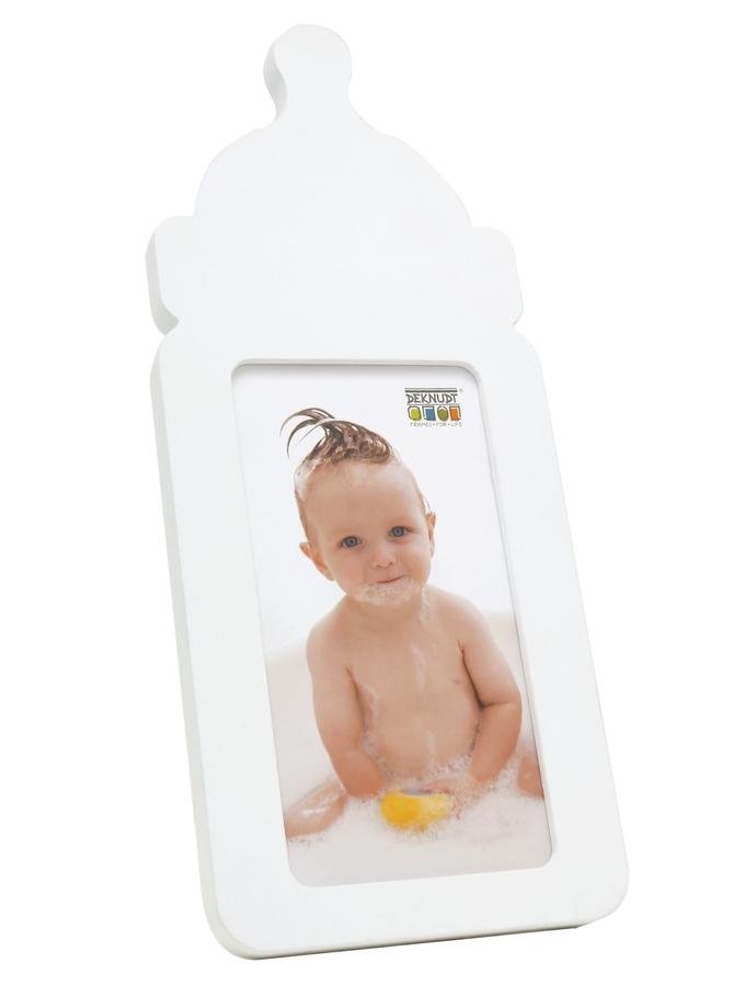 deknudt frames Cadre bébé blanc en forme de biberon S68MF1 E1B