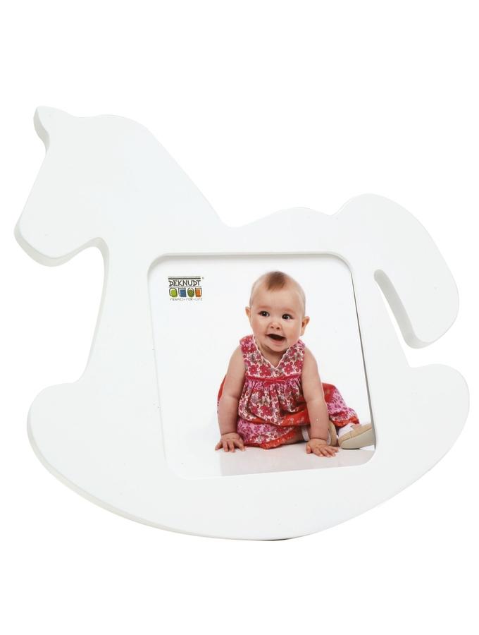 deknudt frames Cadre bébé blanc en forme de cheval à bascule S68MF1 E1H