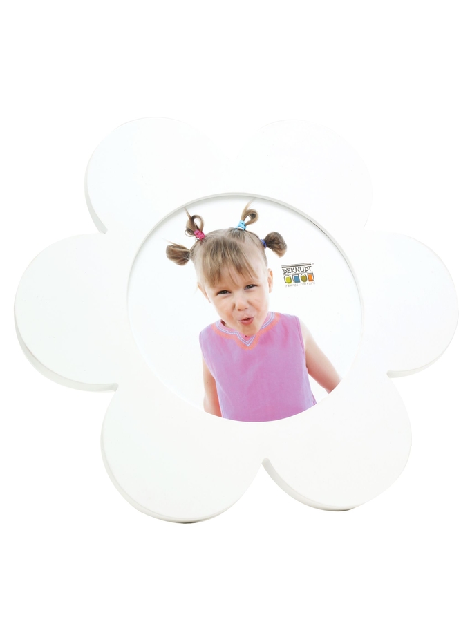 deknudt frames Cadre bébé blanc en forme de fleur S68MF1 E1F