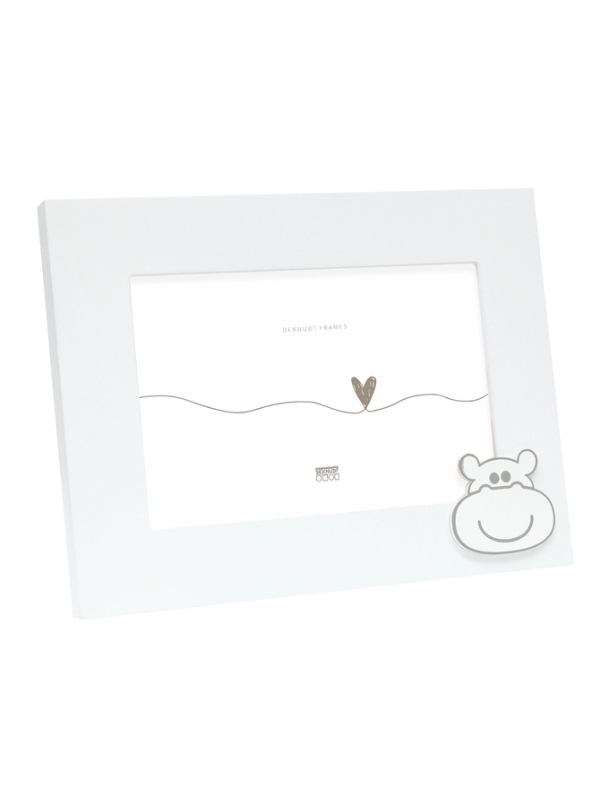 deknudt frames Cadre bébé en blanc avec motif hippopotame S66RK1