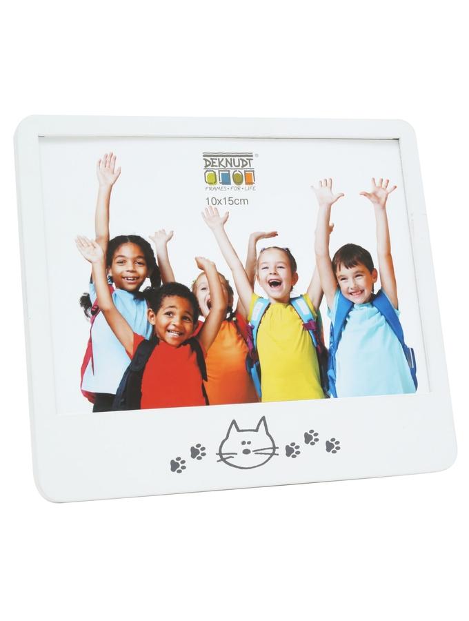 deknudt frames Cadre blanc avec motif chat S68KK1 E1F
