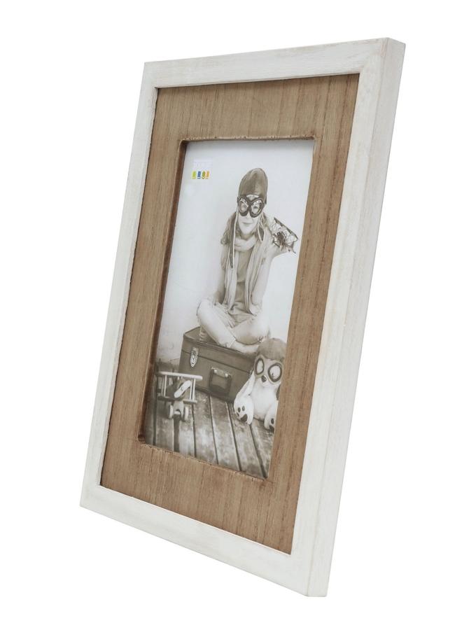 Deknudt Frames Cadre Blanc Avec Passe-partout En Bois S67TW1