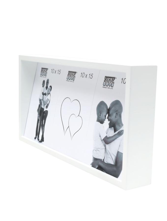Deknudt Frames Cadre Bloc Blanc Avec Dos En Pente Pour 3 Photos S68QK1 P3V