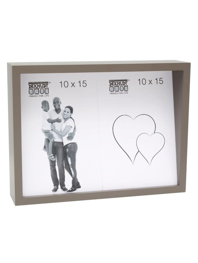 deknudt frames Cadre bloc taupe avec dos en pente pour 2 photos S68QK9 P2V