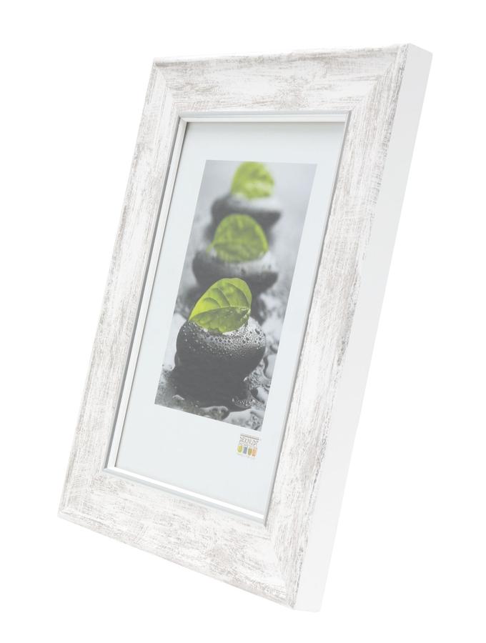 Deknudt Frames Cadre Bois Blanc Avec Biseau En Couleur Argenté S46EE1