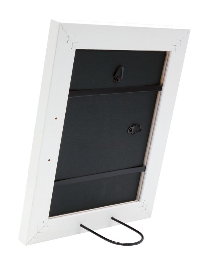 Deknudt Frames Cadre Bois Blanc Avec Biseau En Couleur Argenté S46EE1