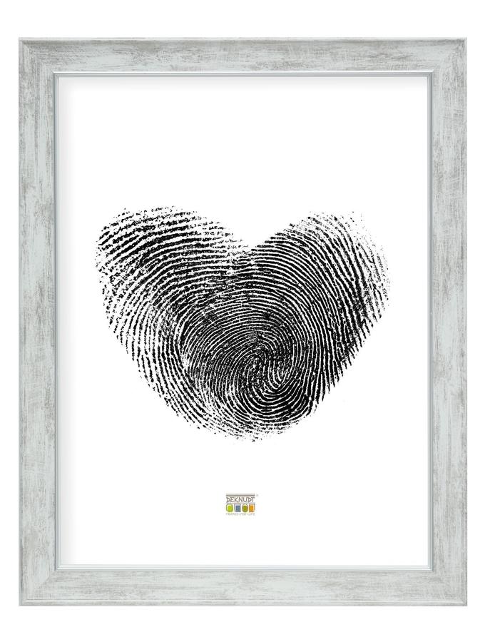 Deknudt Frames Cadre Bois Blanc Avec Biseau En Couleur Argenté S46EE1