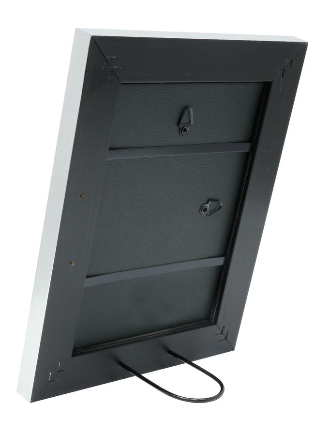 Deknudt Frames Cadre Bois Blanc Avec Bord En Couleur Argenté S43RE1