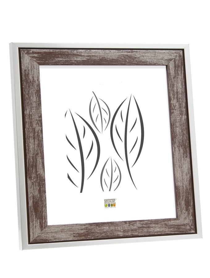 deknudt frames Cadre bois brun avec bord en couleur argenté S43RE3