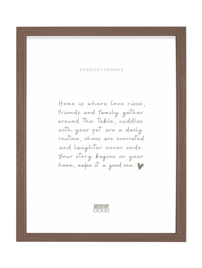 Deknudt Frames Cadre Bois En Bruin Avec Filet De Perles S46KF3