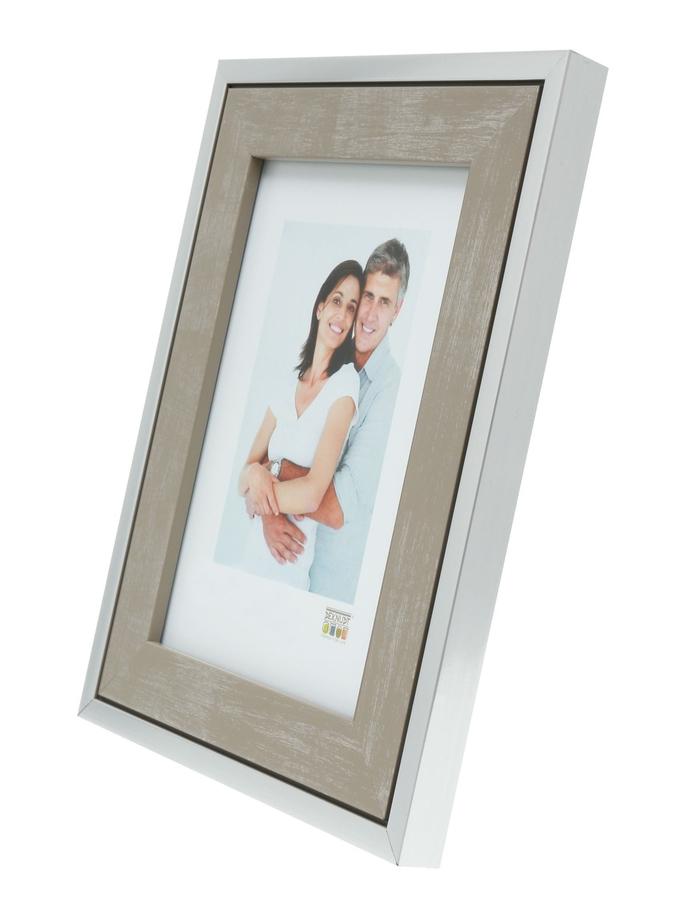 Deknudt Frames Cadre Bois Gris Avec Bord En Couleur Argenté S43RE7