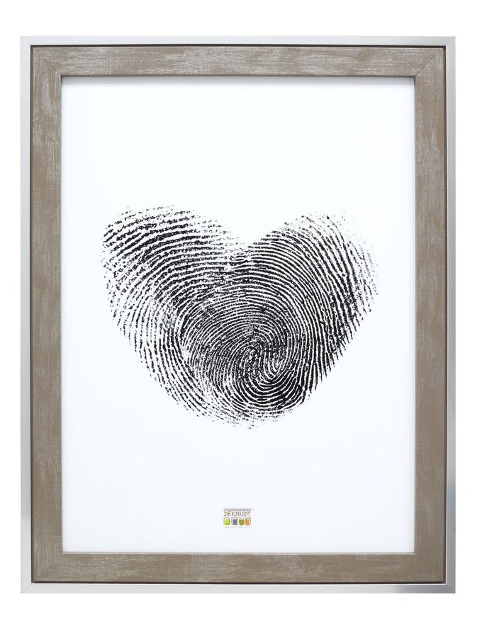 Deknudt Frames Cadre Bois Gris Avec Bord En Couleur Argenté S43RE7