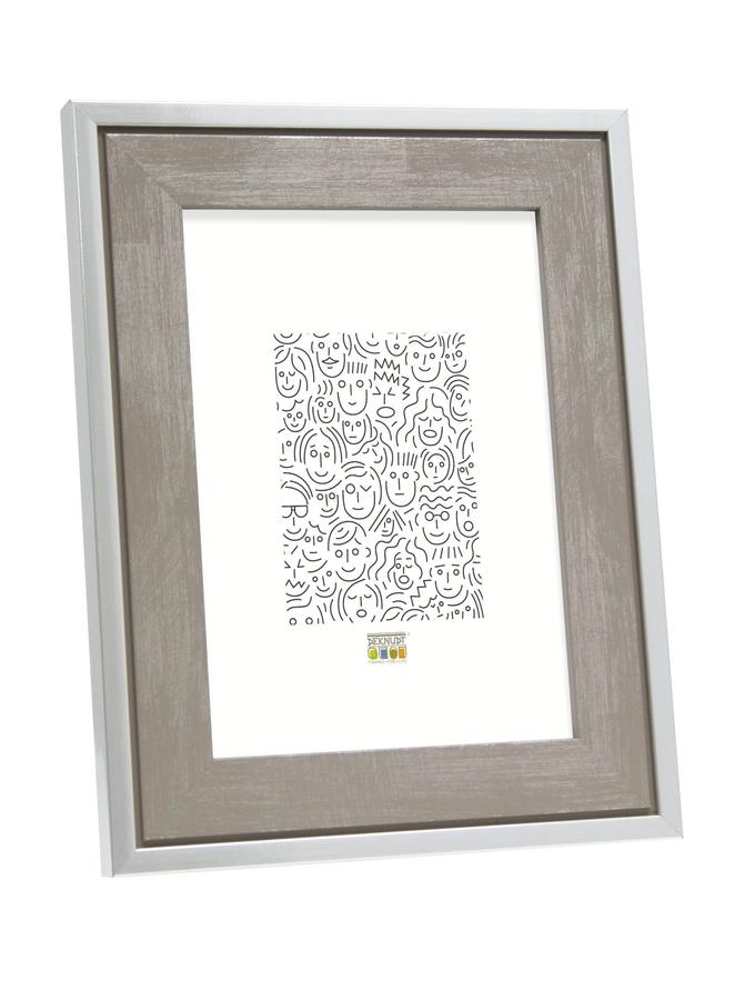 deknudt frames Cadre bois gris avec bord en couleur argenté S43RE7