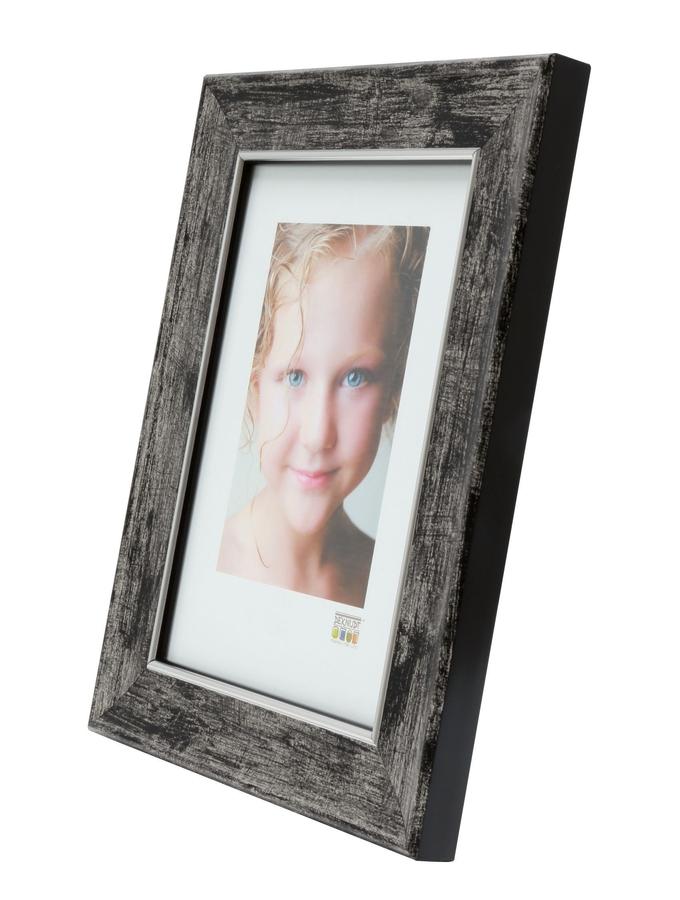 Deknudt Frames Cadre Bois Noir Avec Biseau En Couleur Argenté S46EE2