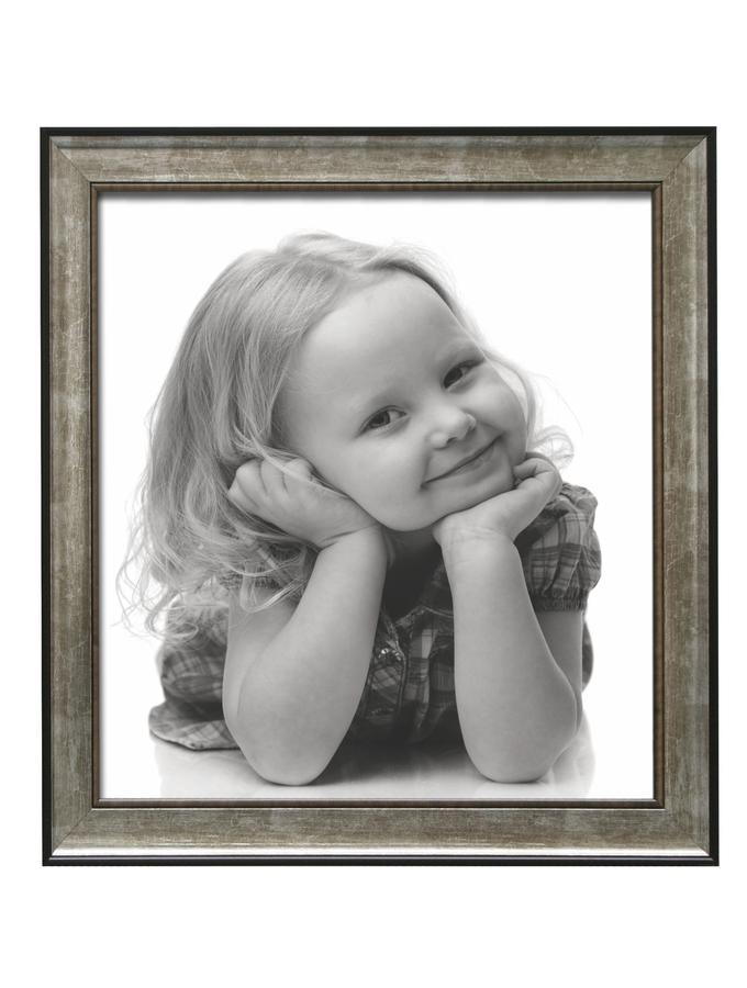 Deknudt Frames Cadre Classique En Bois En Couleur Argenté Avec Biseau Noir S873D2