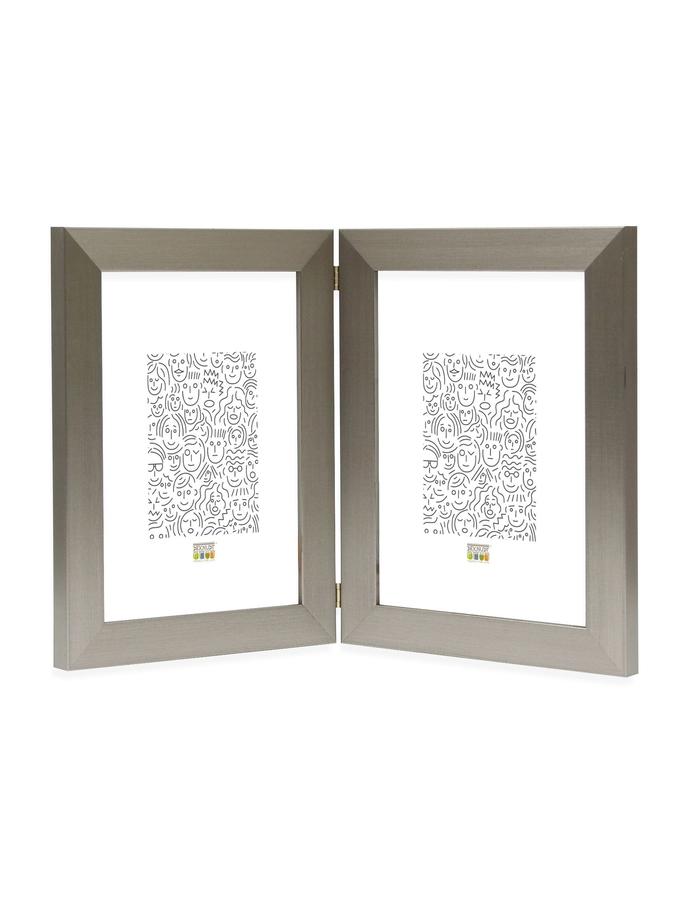 deknudt frames Cadre diptyque en argenté pour photos verticales S41VD1 H2V