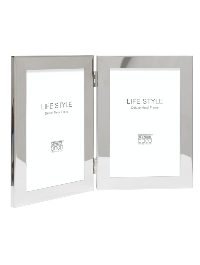 deknudt frames Cadre diptyque en couleur argenté brillant pour 2 photos verticales S57MQ1 H2V