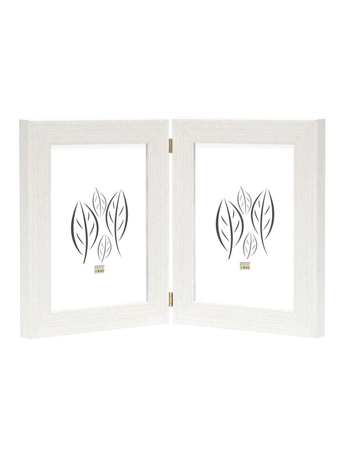 deknudt frames Cadre diptyque en look peint blanc pour photos verticales S41VF1 H2V