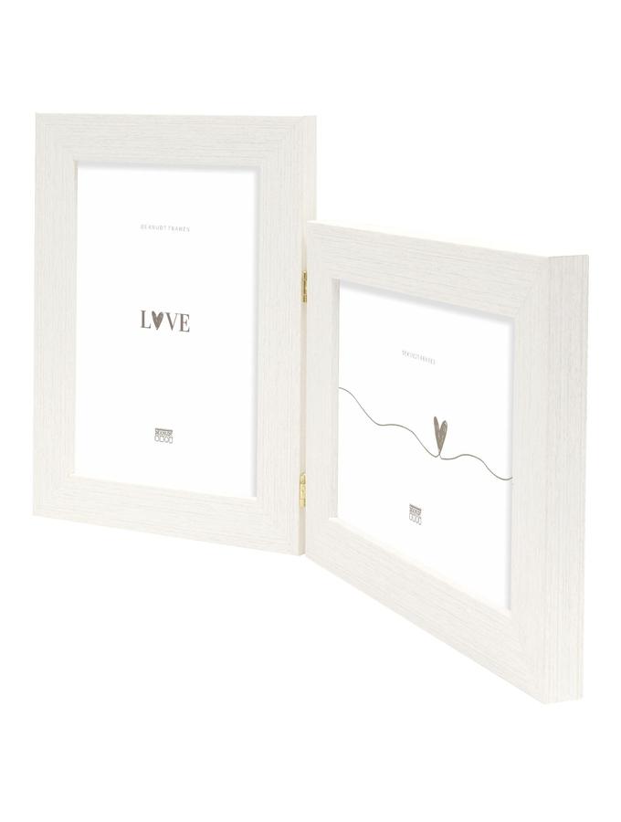 Deknudt Frames Cadre Diptyque En Look Peint Blanc Pour Une Photo Horizontale Et Une Photo Verticale S41VF1 H1V1
