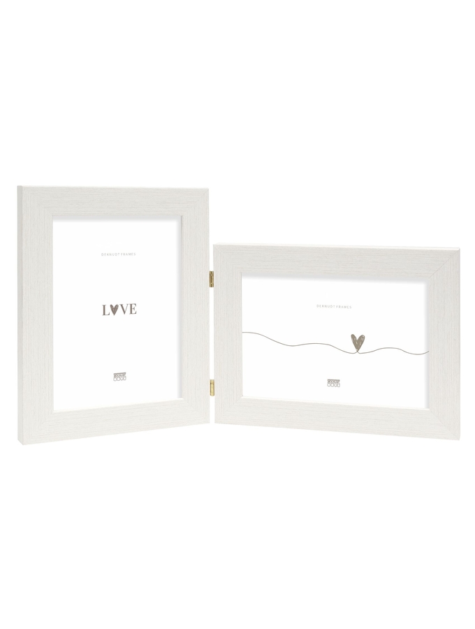 deknudt frames Cadre diptyque en look peint blanc pour une photo horizontale et une photo verticale S41VF1 H1V1