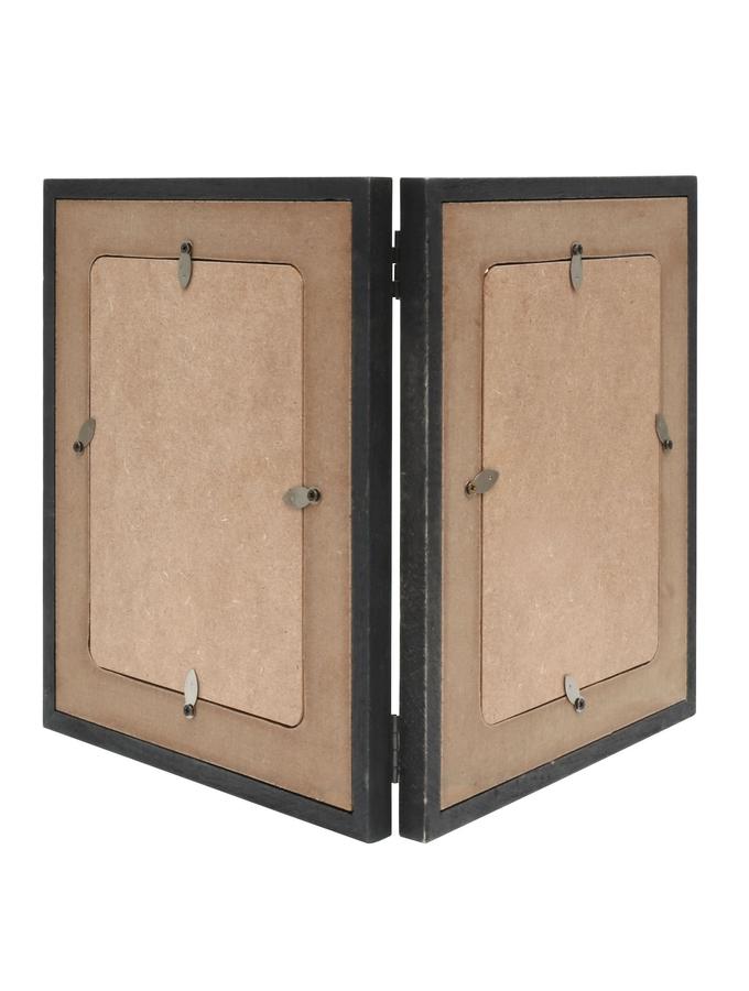 Deknudt Frames Cadre Diptyque Noir Avec Pptt En Bois Pour 2 Photos Verticals S67TW2 H2V