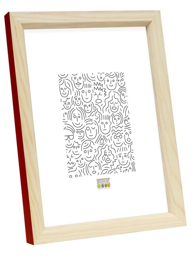 deknudt frames Cadre en bois naturel avec côté rouge S233H4
