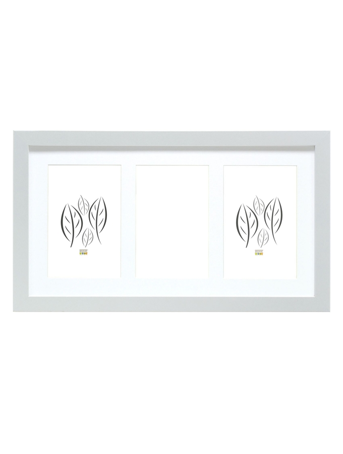 deknudt frames Cadre en couleur argenté avec passe-partout pour 3 photos S66KD1 P3V