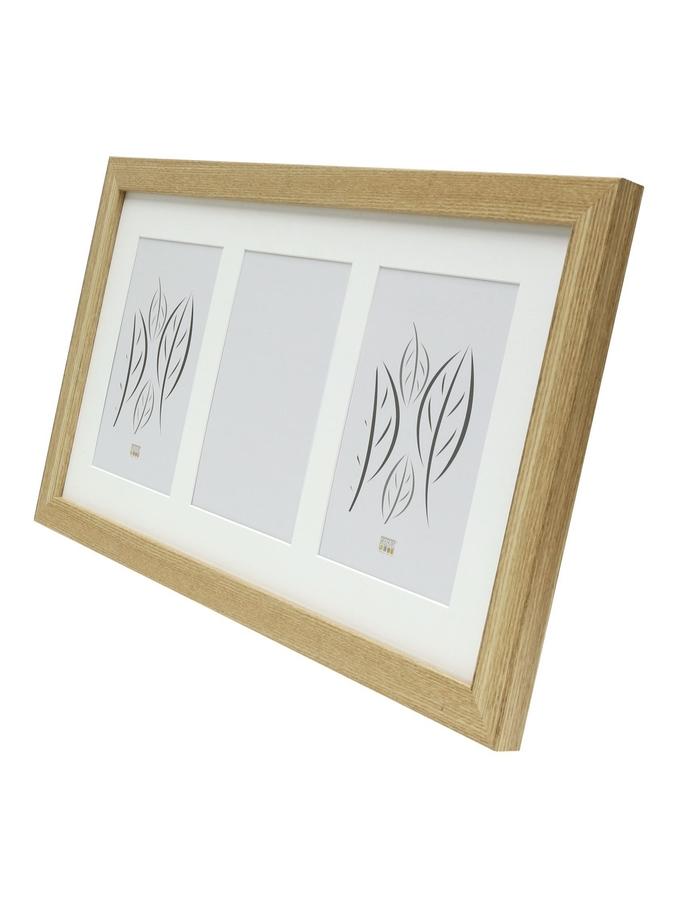 Deknudt Frames Cadre En Couleur Bois Clair Avec Passe-partout Pour 3 Photos S66KB3