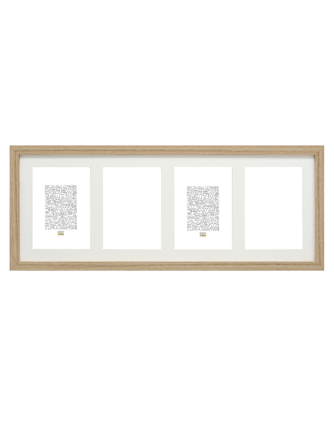 deknudt frames Cadre en couleur bois clair avec passe-partout pour 4 photos S66KB4