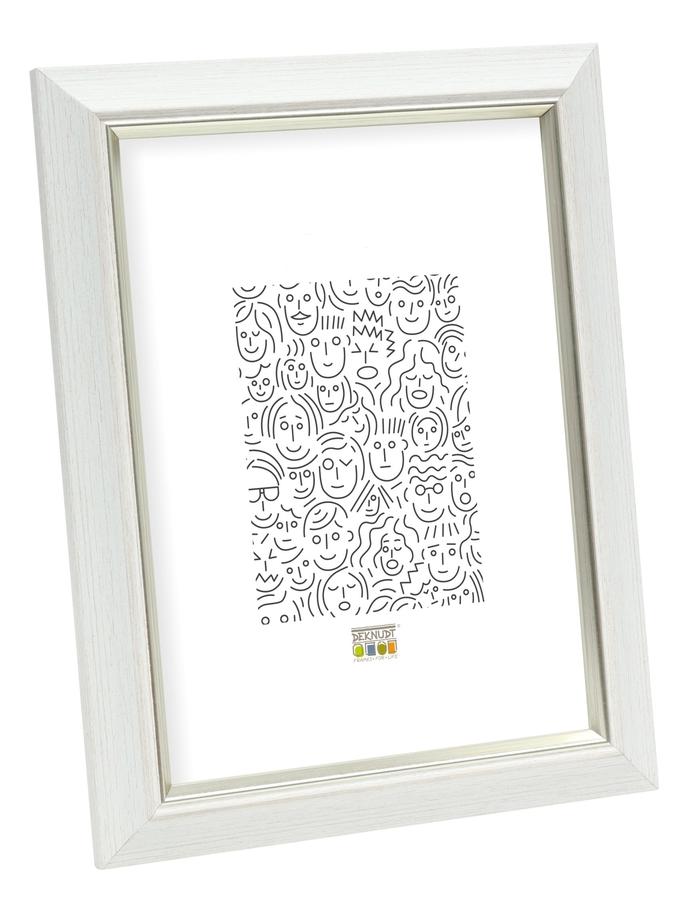deknudt frames Cadre en look peint blanc avec biseau assorti S42JF1
