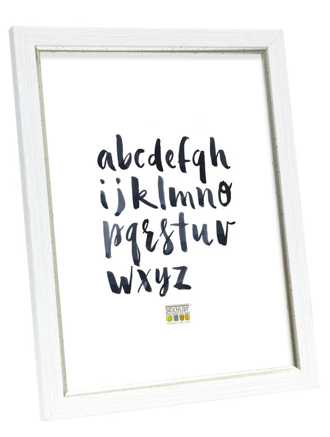 deknudt frames Cadre en look peint blanc avec biseau assorti S46AF1