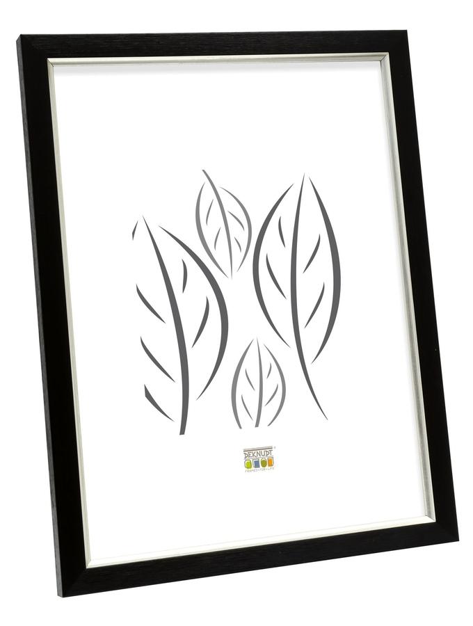 deknudt frames Cadre en noir avec biseau en couleur argenté S46AF2
