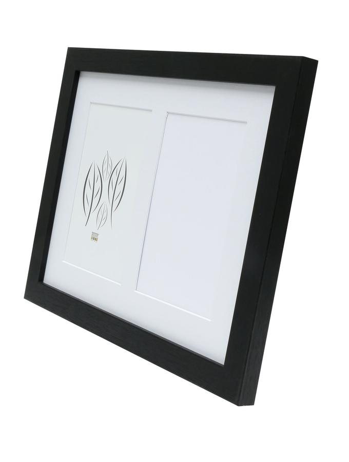 Deknudt Frames Cadre En Noir Avec Passe-partout Pour 2 Photos S66KA2