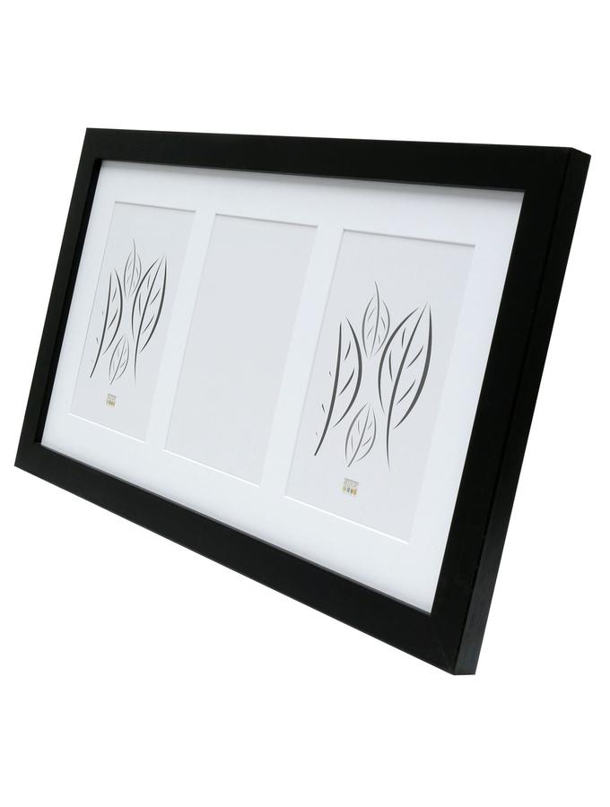 Deknudt Frames Cadre En Noir Avec Passe-partout Pour 3 Photos S66KA3