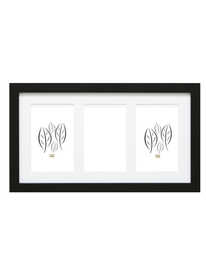 deknudt frames Cadre en noir avec passe-partout pour 3 photos S66KA3