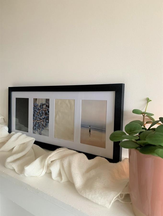 Deknudt Frames Cadre En Noir Avec Passe-partout Pour 4 Photos S66KA4