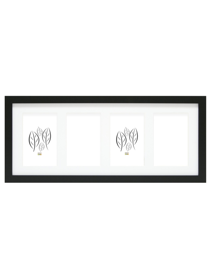 deknudt frames Cadre en noir avec passe-partout pour 4 photos S66KA4
