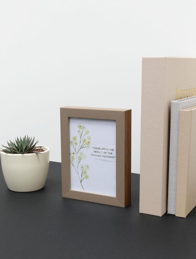 Deknudt Frames Cadre Photo Beige En Bois Avec Bord En Couleur Bois S46PH3