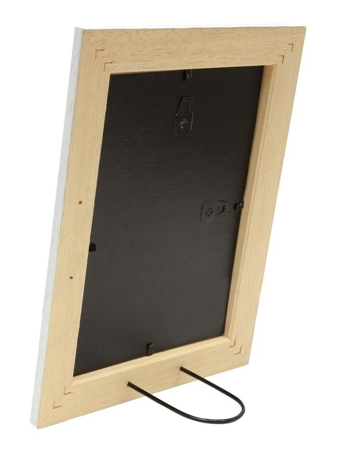 Deknudt Frames Cadre Photo Blanc Avec Biseau Brun S221H3
