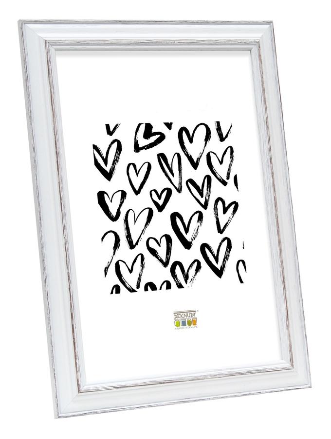 deknudt frames Cadre photo blanc avec biseau brun S221H3 deknudt frames Cadre photo blanc avec biseau brun S221H3