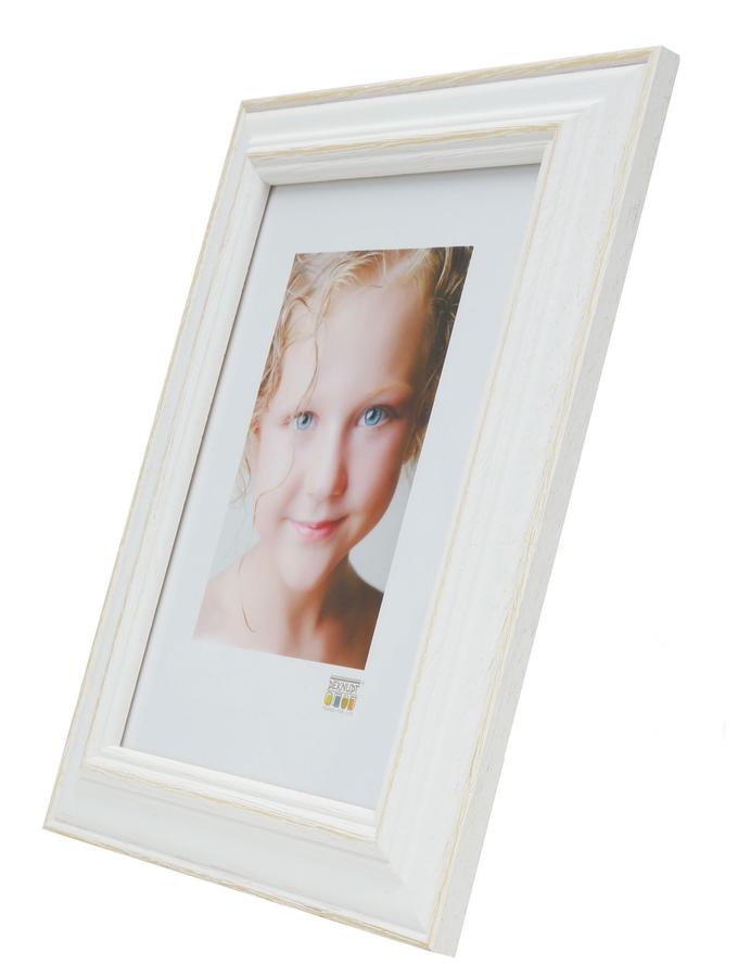 Deknudt Frames Cadre Photo Blanc Avec Biseau Naturel S221H1