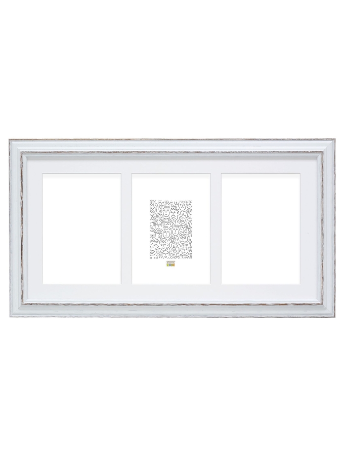 deknudt frames Cadre photo blanc avec passe-partout pour 3 photos S221H3 P3
